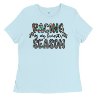 Baby Blue Racing Is My Favorite Season Ladies Tee - CowhideDigitalArt