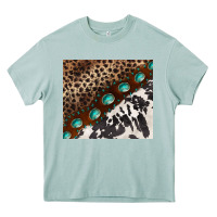 Arona leopard and cowhide gemstone leather Heavy Core Tee - BarkalooDesign