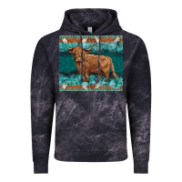 Cloud Black turquoises gemstones cowhide highland cow Vintage Hoodie - BarkalooDesign