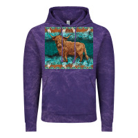 Cloud Purple turquoises gemstones cowhide highland cow Vintage Hoodie - BarkalooDesign