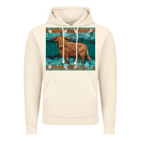 Vintage Artic turquoises gemstones cowhide highland cow Vintage Hoodie - BarkalooDesign