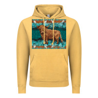Vintage Mustard turquoises gemstones cowhide highland cow Vintage Hoodie - BarkalooDesign