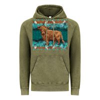 Vintage Olive turquoises gemstones cowhide highland cow Vintage Hoodie - BarkalooDesign