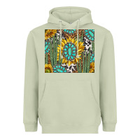 Matcha western cactus with sunflowers and turquoise tumbler tbs Heavyweight Hoodie - TumblerDesignByShophia