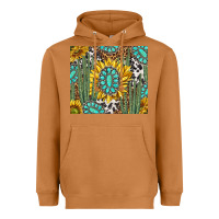 Meerkat western cactus with sunflowers and turquoise tumbler tbs Heavyweight Hoodie - TumblerDesignByShophia