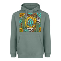Sage western cactus with sunflowers and turquoise tumbler tbs Heavyweight Hoodie - TumblerDesignByShophia