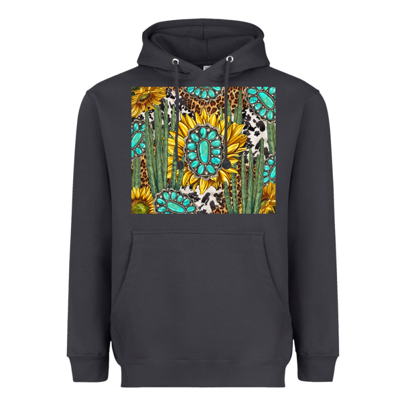 Western Cactus With Sunflowers And Turquoise Tumbler Tbs Heavyweight Hoodie by TumblerDesignByShophia | Teevron