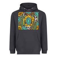 Smoke western cactus with sunflowers and turquoise tumbler tbs Heavyweight Hoodie - TumblerDesignByShophia