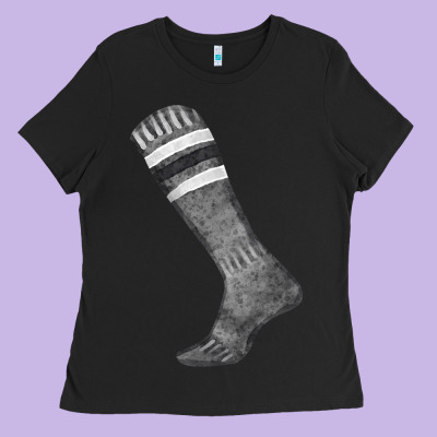 Black Sock Fa Element Ladies Tee Designed By Fadigitalartstudio