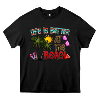 Black life is better at the beach Heavy Core Tee - CowhideDigitalArt