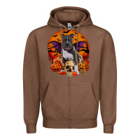Chestnut halloween pitbull dog Zipper Hoodie - RanaPortraitStore