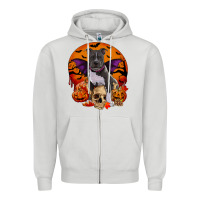 Dove Grey halloween pitbull dog Zipper Hoodie - RanaPortraitStore