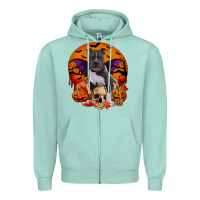 Seafoam halloween pitbull dog Zipper Hoodie - RanaPortraitStore