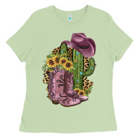 Matcha Pink Cowboy Boots Ladies Tee - JahusDesignShop