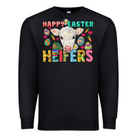 Black Happy Easter Heifers Easter Day Premium Sweatshirt - HowdyJamesFarm