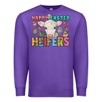 Purple Happy Easter Heifers Easter Day Premium Sweatshirt - HowdyJamesFarm