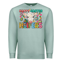 Seafoam Happy Easter Heifers Easter Day Premium Sweatshirt - HowdyJamesFarm