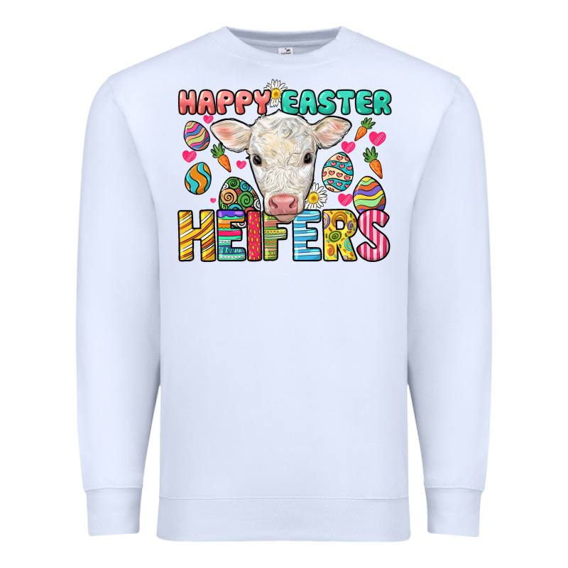 Happy Easter Heifers Easter Day Premium Sweatshirt by HowdyJamesFarm | Teevron