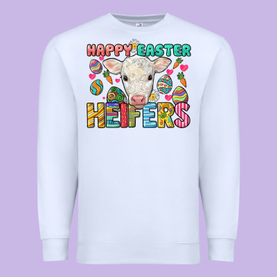 Happy Easter Heifers Easter Day Premium Sweatshirt Designed By Howdyjamesfarm