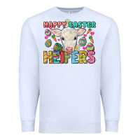 White Happy Easter Heifers Easter Day Premium Sweatshirt - HowdyJamesFarm