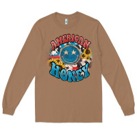 Toasted Coconut American honey smiley Long Sleeve Tee - NancyCooperArtShop