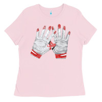 Bubblegum Pink batting gloves Ladies Tee - FaDigitalArtStudio