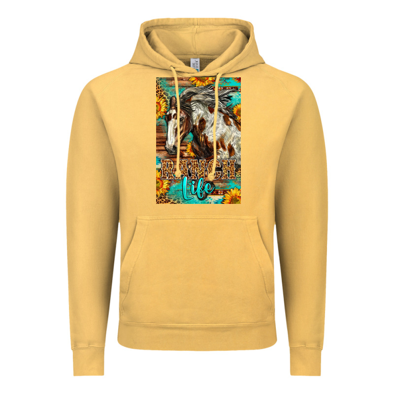 Western Ranch Life Mustang Horse Vintage Hoodie by LillyAllenDesigns | Teevron