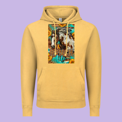 Western Ranch Life Mustang Horse Vintage Hoodie Designed By Lillyallendesigns