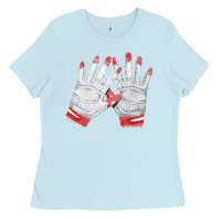 Baby Blue batting gloves Ladies Tee - FaDigitalArtStudio