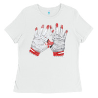 White batting gloves Ladies Tee - FaDigitalArtStudio