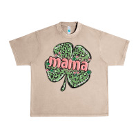 French Oak leopard shamrock mama Urban Heavy Tee - MaliasSmallBusiness