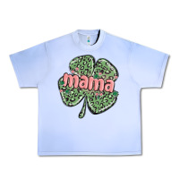 Grape Ice leopard shamrock mama Urban Heavy Tee - MaliasSmallBusiness