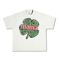 Pistachio leopard shamrock mama Urban Heavy Tee - MaliasSmallBusiness