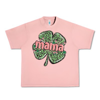 Salmon leopard shamrock mama Urban Heavy Tee - MaliasSmallBusiness