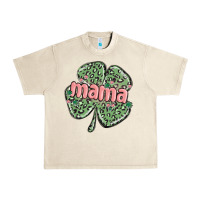 Sandshell leopard shamrock mama Urban Heavy Tee - MaliasSmallBusiness