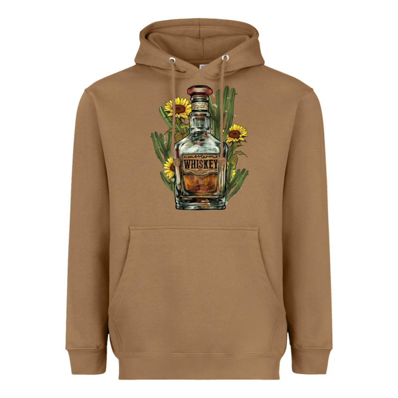 Western Whiskey Bottle Heavyweight Hoodie by HowdyJamesFarm | Teevron