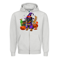 Dove Grey Halloween dachshund puppy dog Zipper Hoodie - RanaPortraitStore