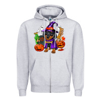 Heather Grey Halloween dachshund puppy dog Zipper Hoodie - RanaPortraitStore