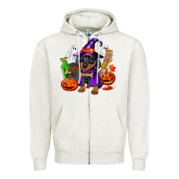 Oatmeal Heather Halloween dachshund puppy dog Zipper Hoodie - RanaPortraitStore