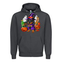 Smoke Halloween dachshund puppy dog Zipper Hoodie - RanaPortraitStore