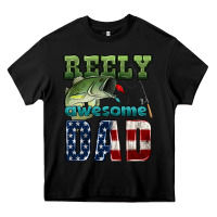 Black reely awesome dad Heavy Core Tee - HRA Design Shop