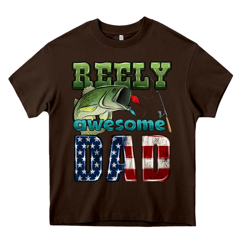 Reely Awesome Dad Heavy Core Tee by HRA Design Shop | Teevron