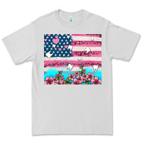 Dove Grey american flag and teeth with flowers Premium Tee - AdoDesignShop