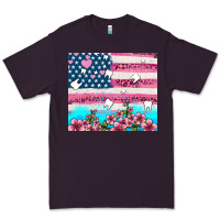 Plum american flag and teeth with flowers Premium Tee - AdoDesignShop