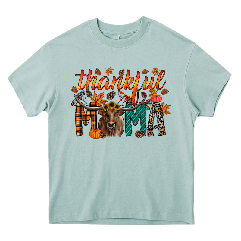 Thankful Mama Longhorn Heavy Core Tee by RacoonDesign | Teevron