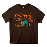 Chocolate Brown thankful mama longhorn Heavy Core Tee - RacoonDesign