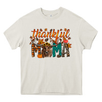 Cream thankful mama longhorn Heavy Core Tee - RacoonDesign