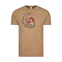 Vintage Coffee moon and mushrooms Vintage Tee - MaliasSmallBusiness