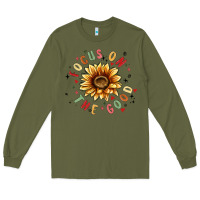 Army Green focus on the good Long Sleeve Tee - MaliasSmallBusiness