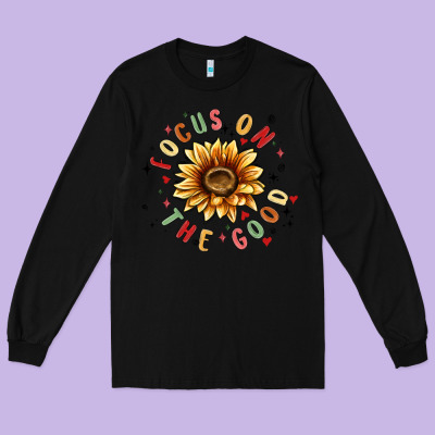 Focus On The Good Long Sleeve Tee Designed By Maliassmallbusiness